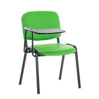 silla conferencia ken con mesa plegable simil cuero verde 71x53x81 cm clp