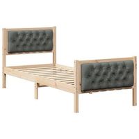 estructura de cama con cabecera gris oscuro 80 x 200 cm