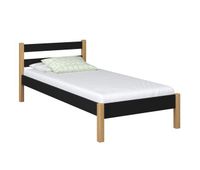 cama individual de madera n01 negro  roble