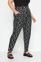 yours pantalones negros bombachos estampado ikat mujer curvy y tallas grandes yours
