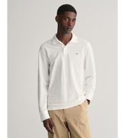 gant para hombre 2230 polo de pique shield blanco l casual algodon manga larga