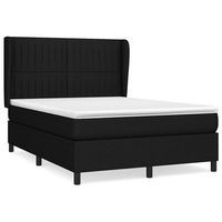 cama tapizada 203x147x128 cm tejido - negro