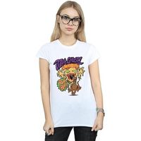 dessins animes camiseta pizza ghost para mujer