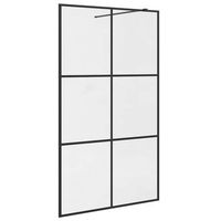 mampara ducha accesible vidrio esg transparente negro 115x195cm vidaxl