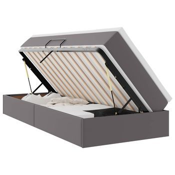 Cama Con Almacenamiento Y Colchón Con Colchón Gris 90 X 190 Cm Vidaxl
