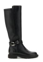 botas altas efecto napa con tobillera extraible black 37