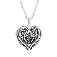 cadena medallon corazon genciana plata 925 grabable
