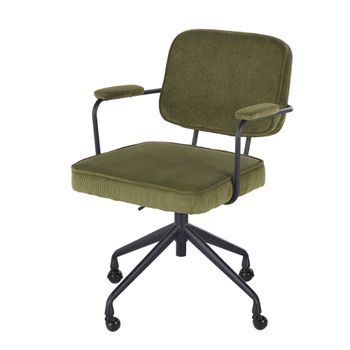 Silla de escritorio giratoria de pana reciclada verde