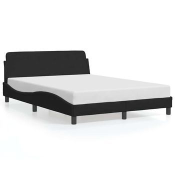 Estructura De Cama Dover Terciopelo Negro 140x200 Cm Vidaxl