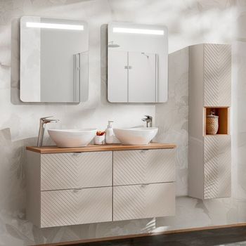 Conjunto de muebles doble lavabo paneles de melamina y de mdf