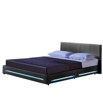 Cama Led Asteroid Con Colchón - 180 X 200 Cm Gris Oscuro