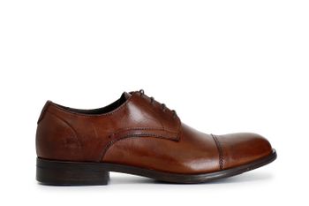 zapatos derby de piel para hombre tan
