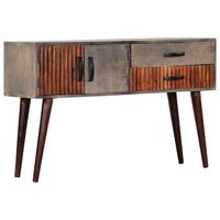 mesa consola de madera maciza de mango gris 120x35x75 cm vidaxl