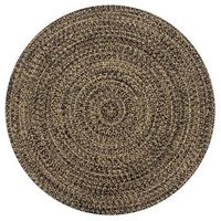 alfombra hecha a mano de yute negra y natural 150 cm vidaxl