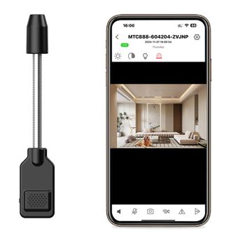 Cámara Portátil 4K Ultra HD con Cuello de Cisne - Mini Cámara WiFi con Monitoreo Remoto para Seguridad en el Hogar