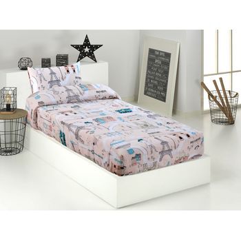 Edredón Ajustable Infantil Cama 90 Y Cama 105 Niñas Ohlalá Color Rosa Palo Talla Cama 105