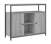 vidaxl aparador de madera de ingenieria gris sonoma 100x35x80 cm