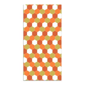 Alfombra Vinílica Tono Naranja 80x250cm Mosaico Hexágonos