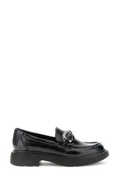 mocasines brillantes efecto piel arrugada con adorno metálico black 40