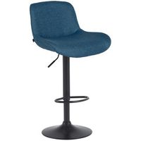taburete de bar solon negro tela azul 50x50x85 cm clp