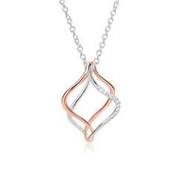 cadena ancla con colgante plata 925 bicolor
