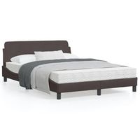 cama matrimonial  cama para adultos  estructura de cama con cabecero de tela marron oscuro 140x190cm cfw791516