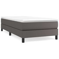 cama individual  cama para adultos  estructura de cama box spring cuero sintetico gris 80x200 cm
