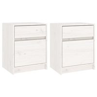 mesitas de noche 2 uds madera maciza pino blanco 40x31x50 cm vidaxl
