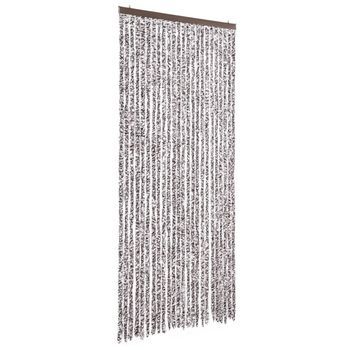 Cortina Antimoscas Chenilla Marrón Y Beige 100x230 Cm Vidaxl
