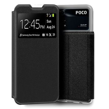 Cool Funda Flip Cover Liso Negra para Xiaomi Poco M4 Pro