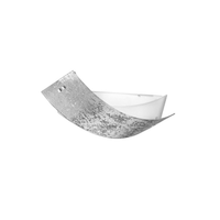 camilla - plafon plata 3xe14 max 3x28w ip20 - aplique moderno con difusor de cristal plateado y marco blanco 43x30cm