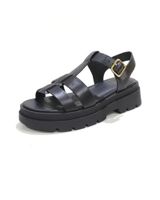 de geox sandalia casual de piel con plataforma de goma negro