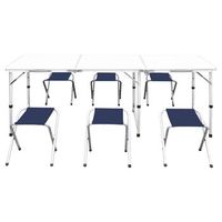 mesa de camping  mesa de jardin  mesa de picnic plegable ajustable con 6 taburetes 180x60 cm