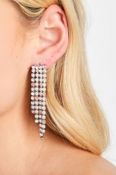 Pendientes Largos Borlas Strass