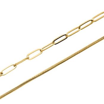 Cadena de capas para mujer en acero inoxidable chapado en oro