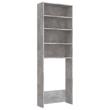 Armario De Lavadora Gris Hormigón 64x24x190 Cm Vidaxl