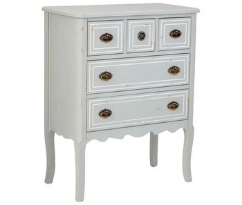 Cómoda de madera con 5 cajones 73x38x93,5h cm