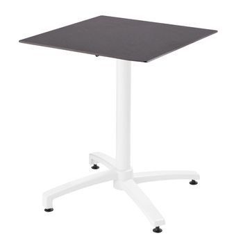 Mesa De Jardín De 60 X 60 Cm Laminada En Pizarra Gris Oscuro, Opéra - Oviala