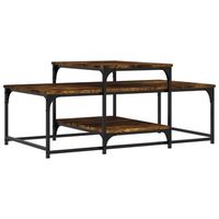 mesa de centro madera de ingenieria roble ahumado 102x60x45 cm vidaxl