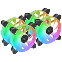 mars gaming mf-4a kit 4x ventiladores 120mm argb iluminacion 360 sin marco rgb direccionable 5v 3pin efecto rainbow personalizable rodamientos fdb ultrasilenciosos doble conector ventiladores