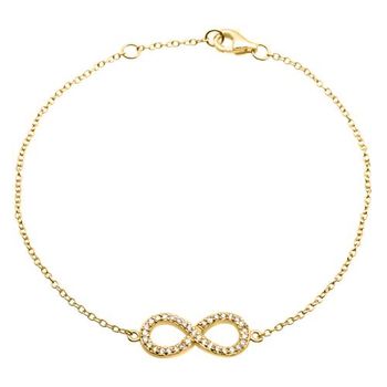 Filigrana pulsera de plata infinito chapado en oro