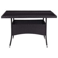 mesa de comedor  mesa de cena de jardin ratan sintetico y vidrio negro