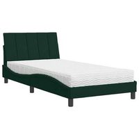 cama para adulto  cama individual  cama con colchon terciopelo verde oscuro 100x200 cm
