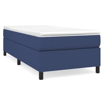 Cama Tapizada 203x80x35 Cm Tejido (100 % Poliéster), Contrachapado Y Madera Tratada - Azul