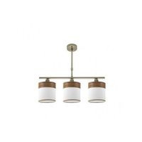 lampara cloe 3xe14 cueroblanca-madera oscura regx55x14 cm