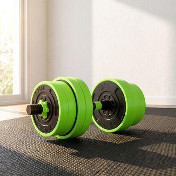 Juego De Mancuernas Sportnow Plástico, Arena, 105x22x22 Cm, Verde