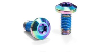 Par de tornillos de titanio para colgar botellas m5 x 12 mm absoluteblack rainbow