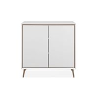 comoda 2 puertas con patas de plastico l90 cm - roble y blanco