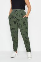 yours pantalon con pinzas caqui estampado  mujer curvy y tallas grandes yours