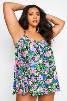 Yours Top De Tankini Estampado Dálmata Con Flores